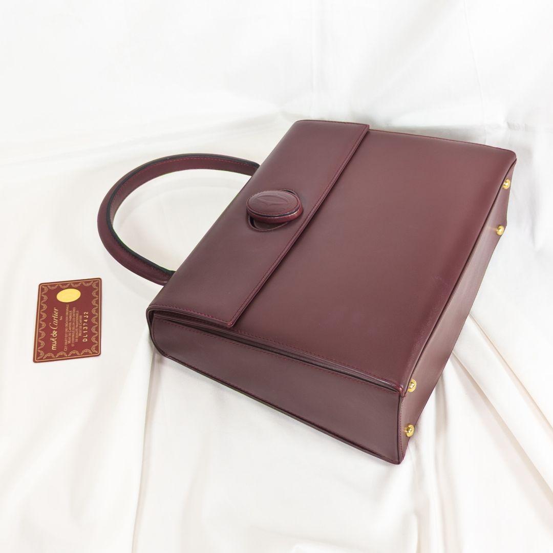 【極美品】 カルティエ ハンドバッグ マストライン ターンロック カード