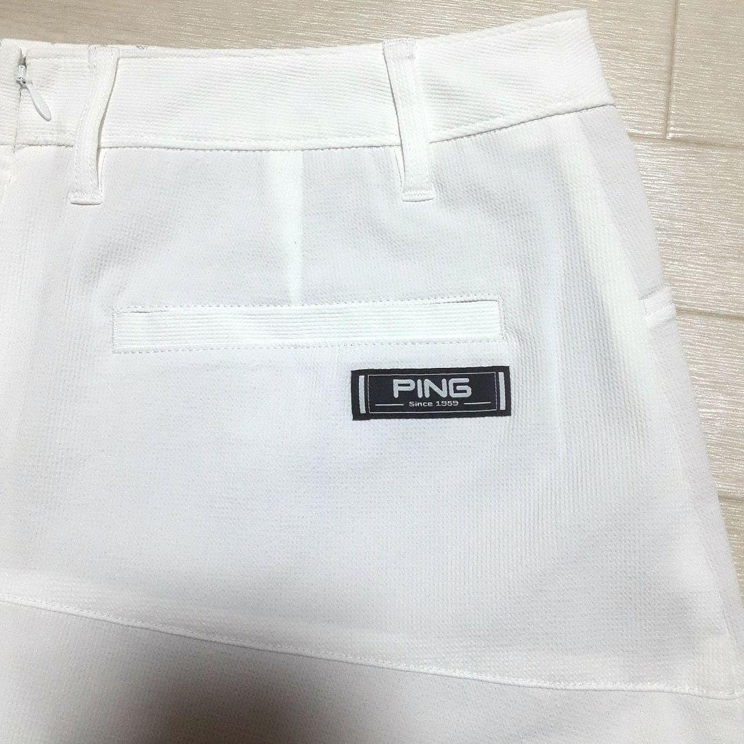 どら 新品 PINGピン モックネック&スカートLL 白ホワイト