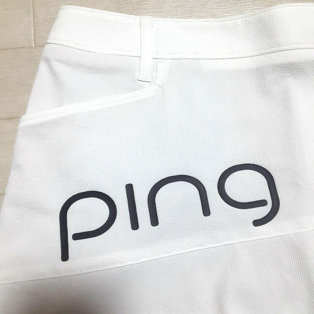 どら 新品 PINGピン モックネック&スカートLL 白ホワイト