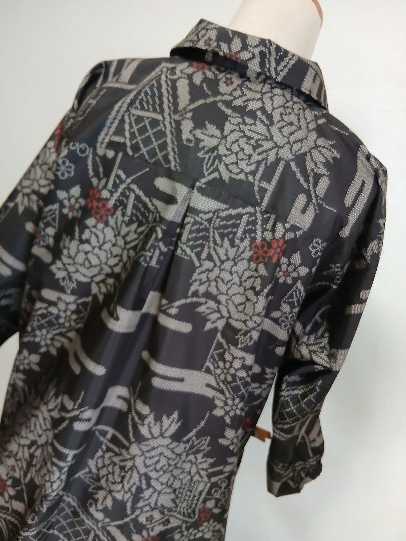 着物リメイク★本場大島紬★ワンピース&ポシェット