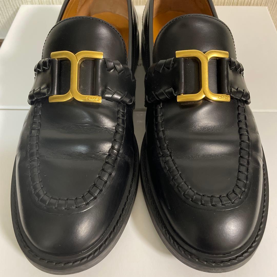 Chloé MARCIE ブラックレザー ローファー 38