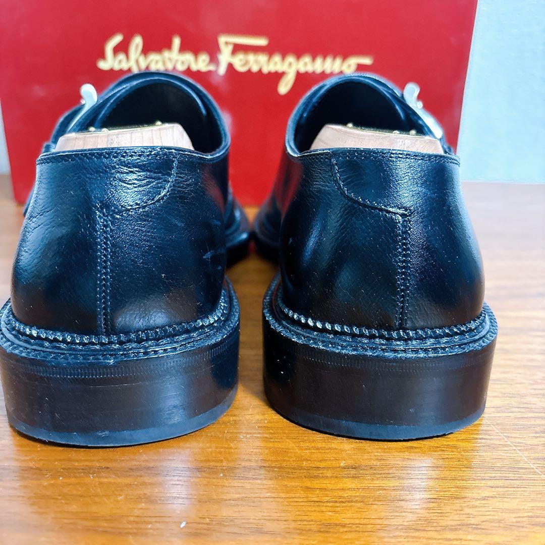 Salvatore Ferragamo SHINE モンクストラップ レザー 黒
