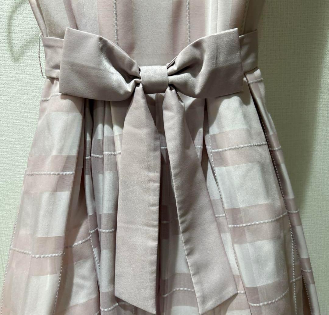 【入手困難】美品メゾピアノジュニア　ブロックチェックワンピースドレスピンク160