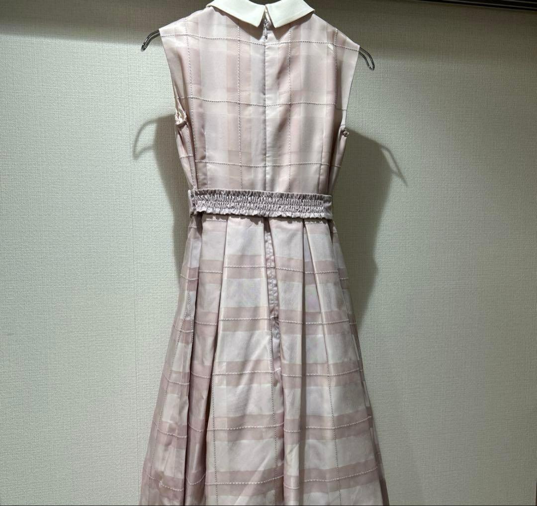 【入手困難】美品メゾピアノジュニア　ブロックチェックワンピースドレスピンク160