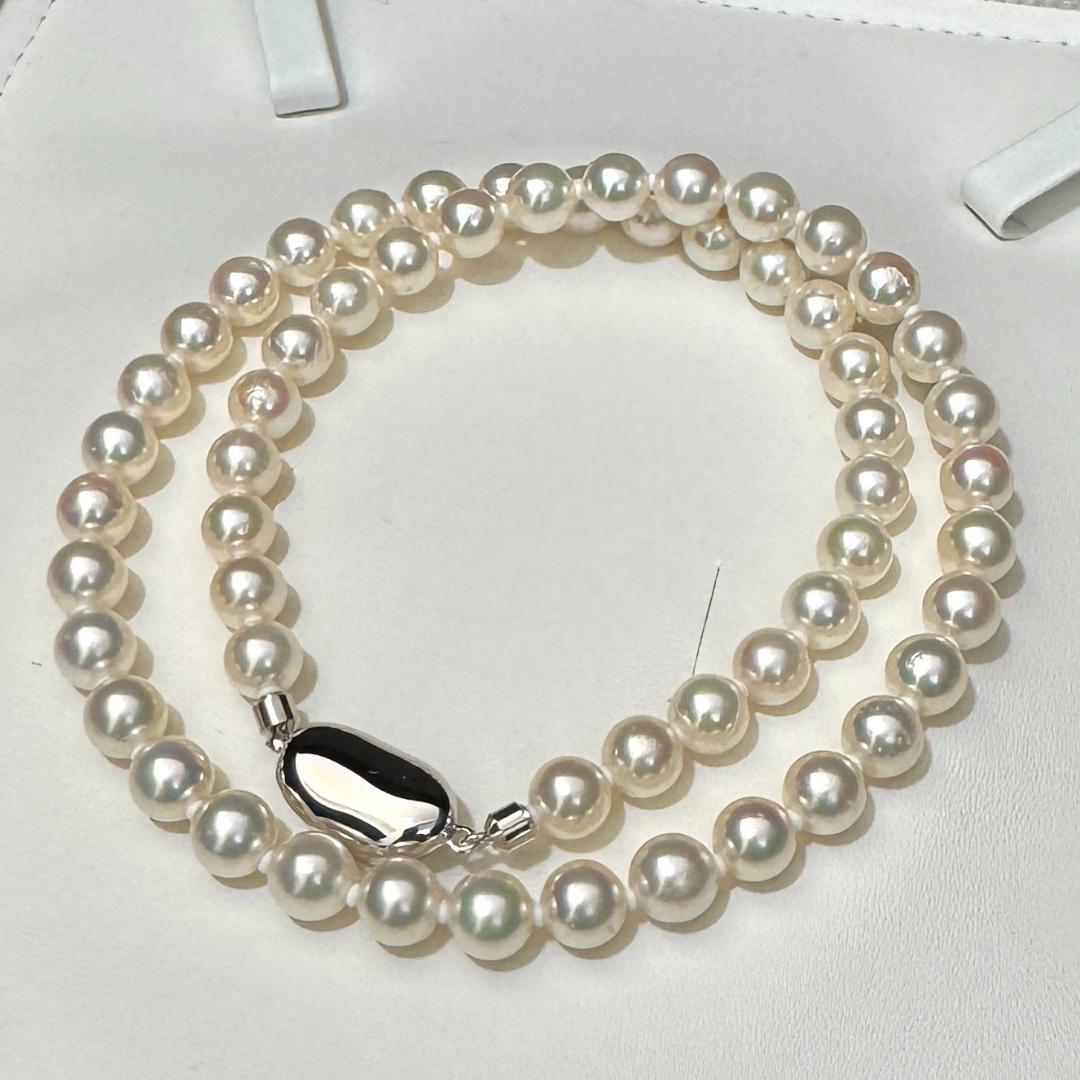 花珠真珠✨ 鑑別鑑定書付き あこや真珠 パール ネックレス 6.5-7mm SV
