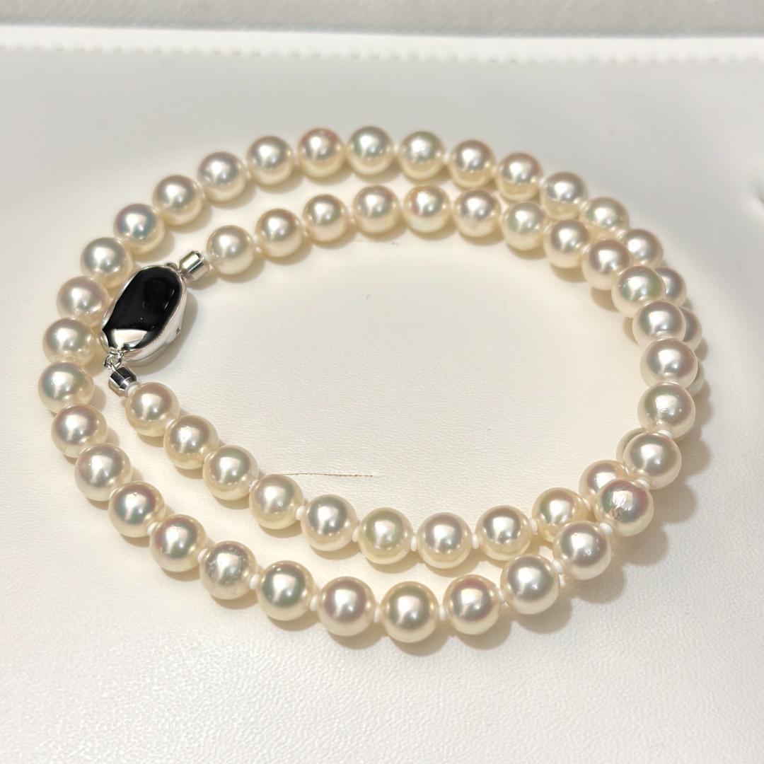 花珠真珠✨ 鑑別鑑定書付き あこや真珠 パール ネックレス 6.5-7mm SV