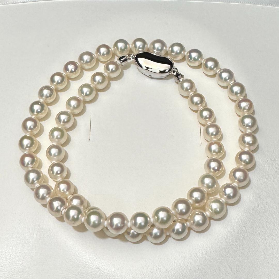 花珠真珠✨ 鑑別鑑定書付き あこや真珠 パール ネックレス 6.5-7mm SV