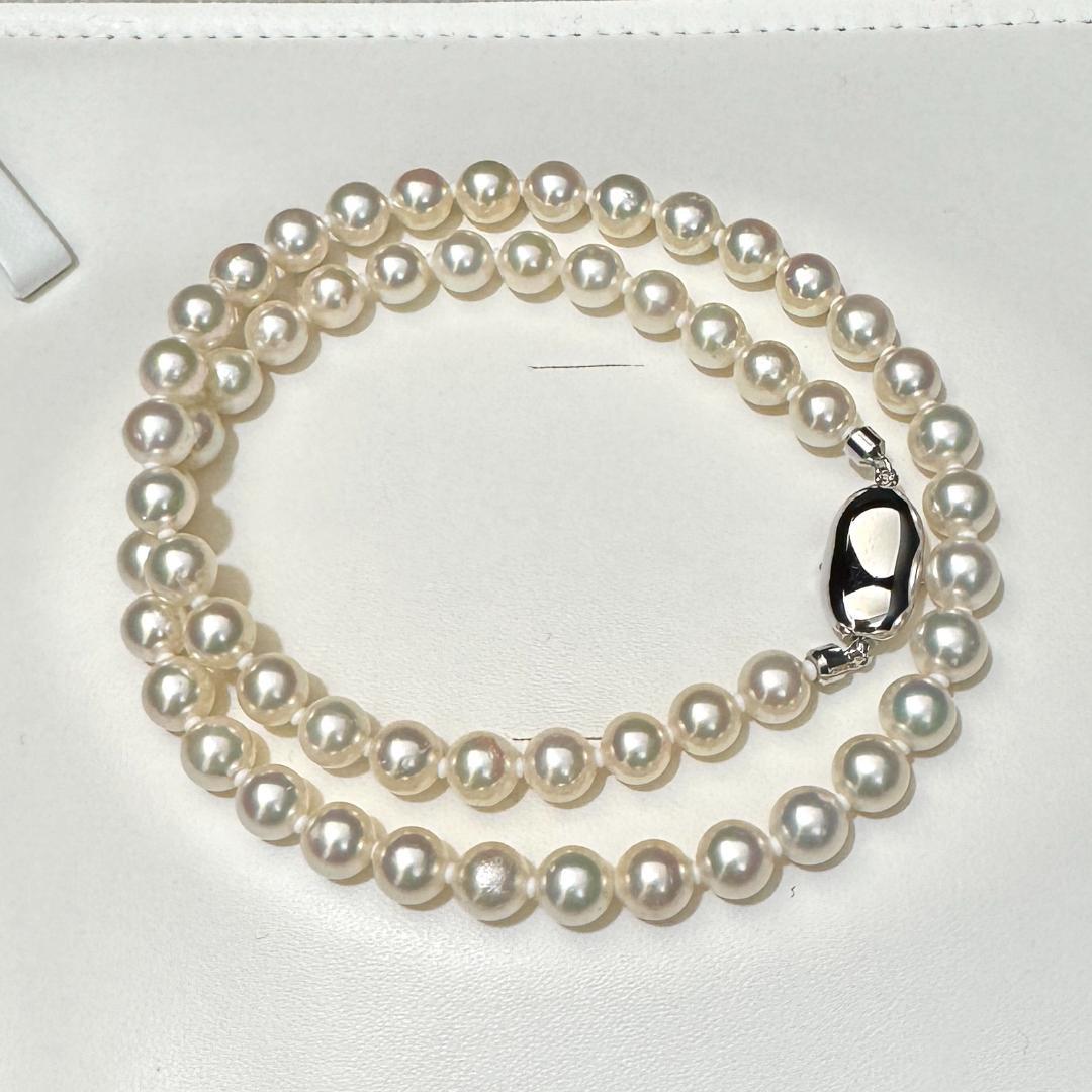 花珠真珠✨ 鑑別鑑定書付き あこや真珠 パール ネックレス 6.5-7mm SV