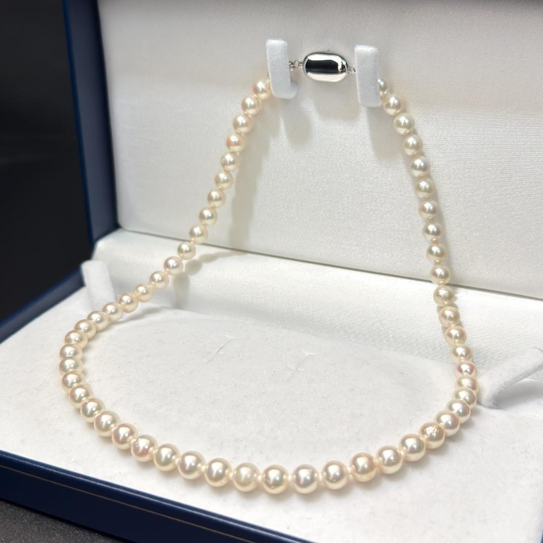 花珠真珠✨ 鑑別鑑定書付き あこや真珠 パール ネックレス 6.5-7mm SV