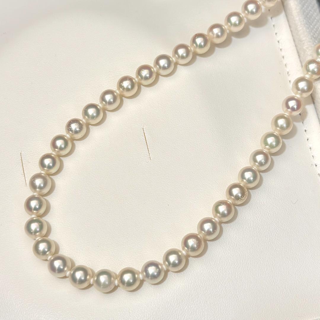花珠真珠✨ 鑑別鑑定書付き あこや真珠 パール ネックレス 6.5-7mm SV