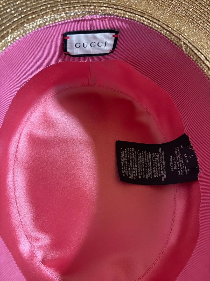 GUCCI ゴールド ストローハット
