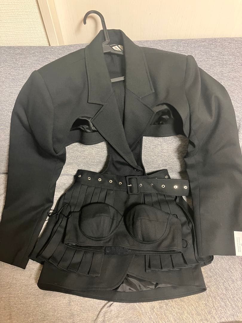 H＆M rokh コラボ商品 ウールブレンドブラ付きカットアウトジャケット 34