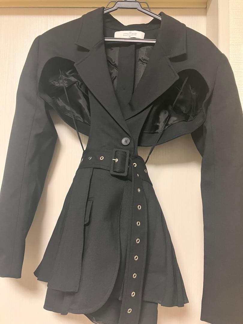 H＆M rokh コラボ商品 ウールブレンドブラ付きカットアウトジャケット 34