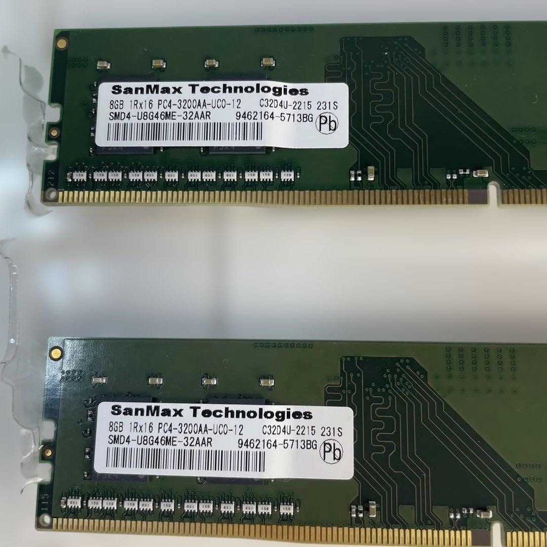 SanMax 8GB２枚 DDR4 メモリ PC4-3200 16GB