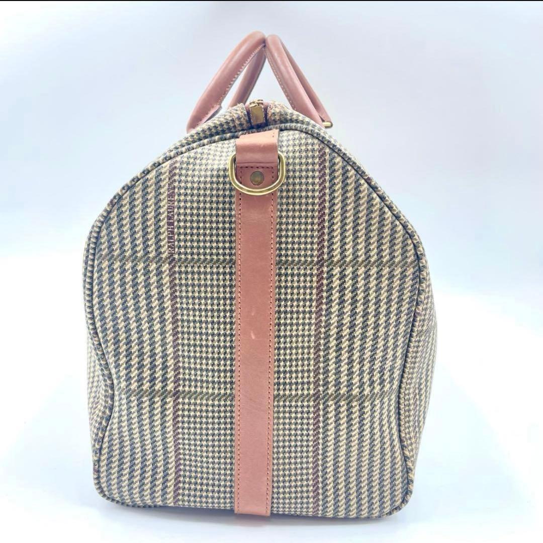 付属品完備 美品 ポロラルフローレン ボストンバッグ 2way 千鳥格子 総柄