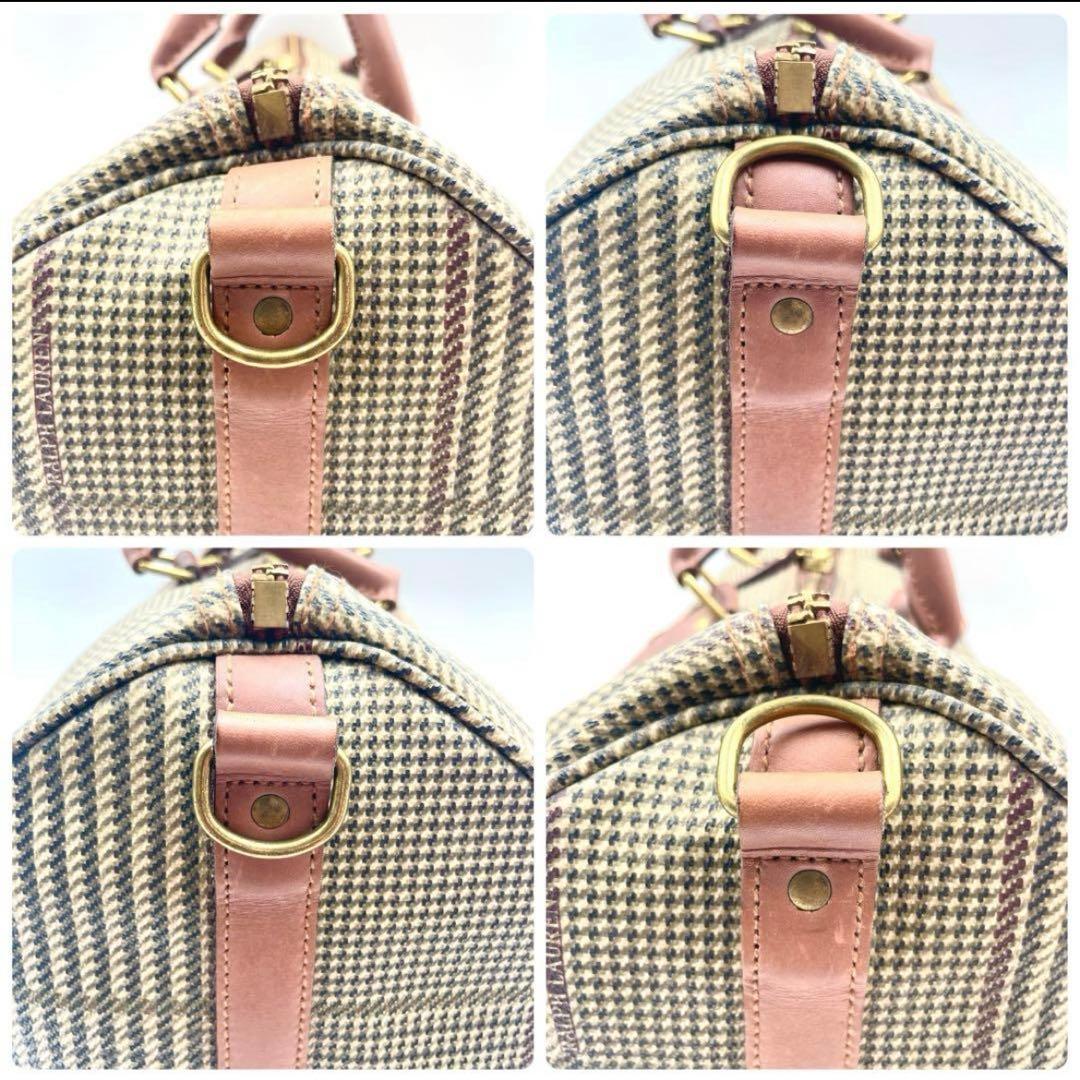 付属品完備 美品 ポロラルフローレン ボストンバッグ 2way 千鳥格子 総柄