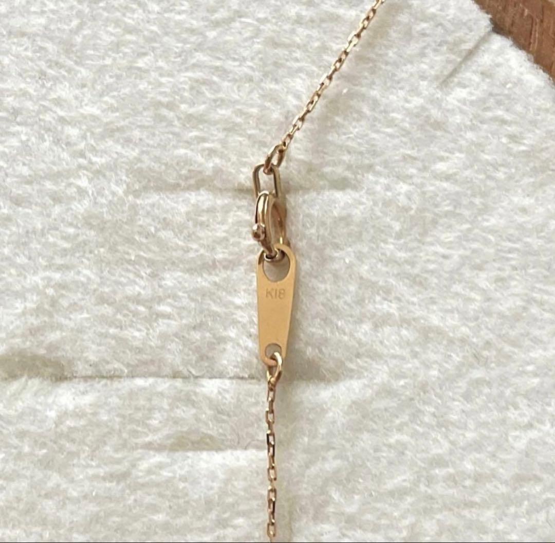 K18 天然ダイヤモンド 0.2ct ミル打ち 一粒ネックレス　PG