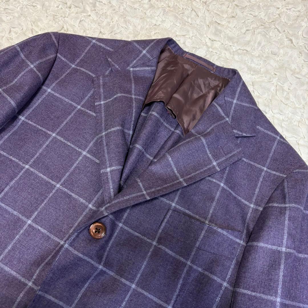 未使用級Brilla /ロロピアーナ シルクカシミヤ ウインドウペーンジャケット