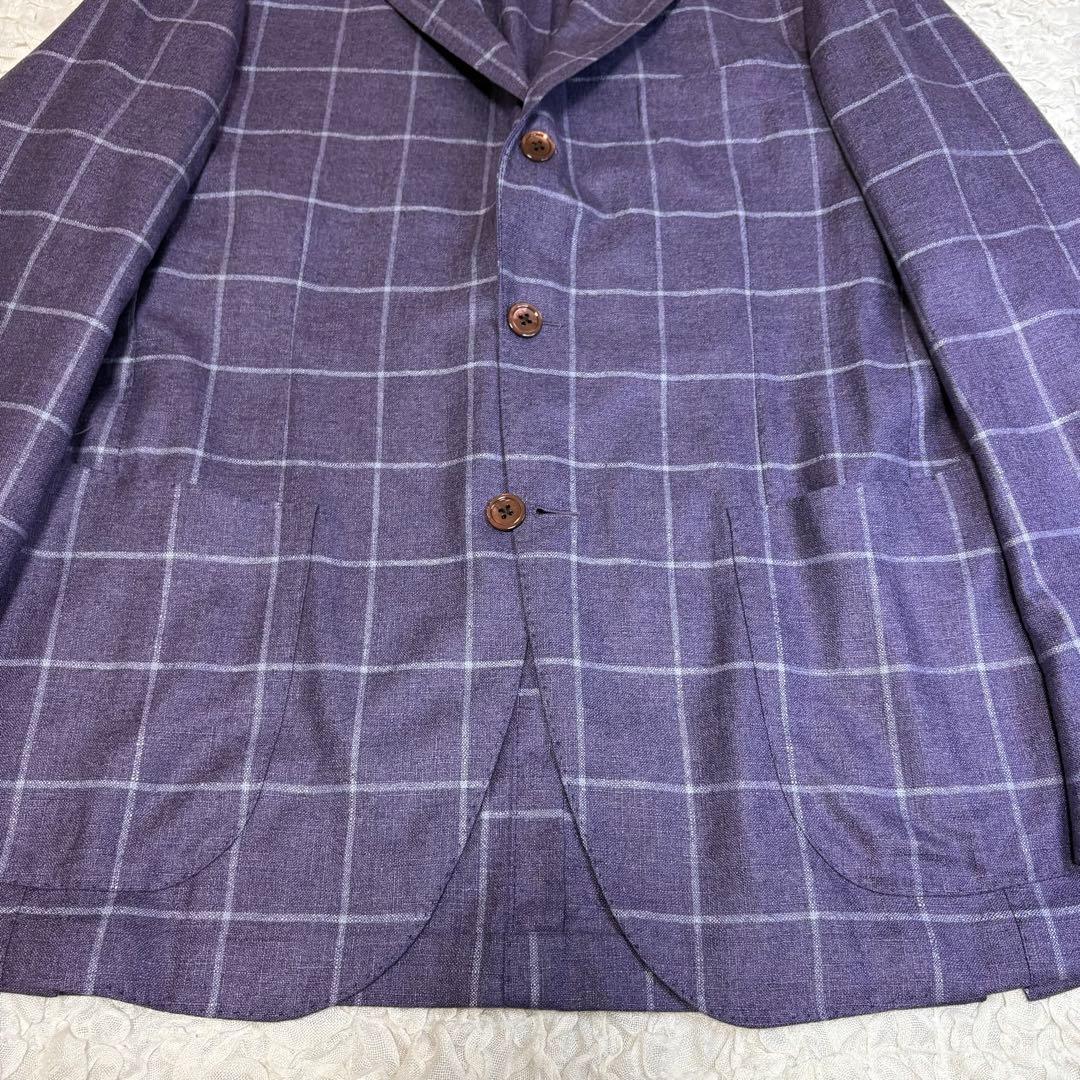 未使用級Brilla /ロロピアーナ シルクカシミヤ ウインドウペーンジャケット