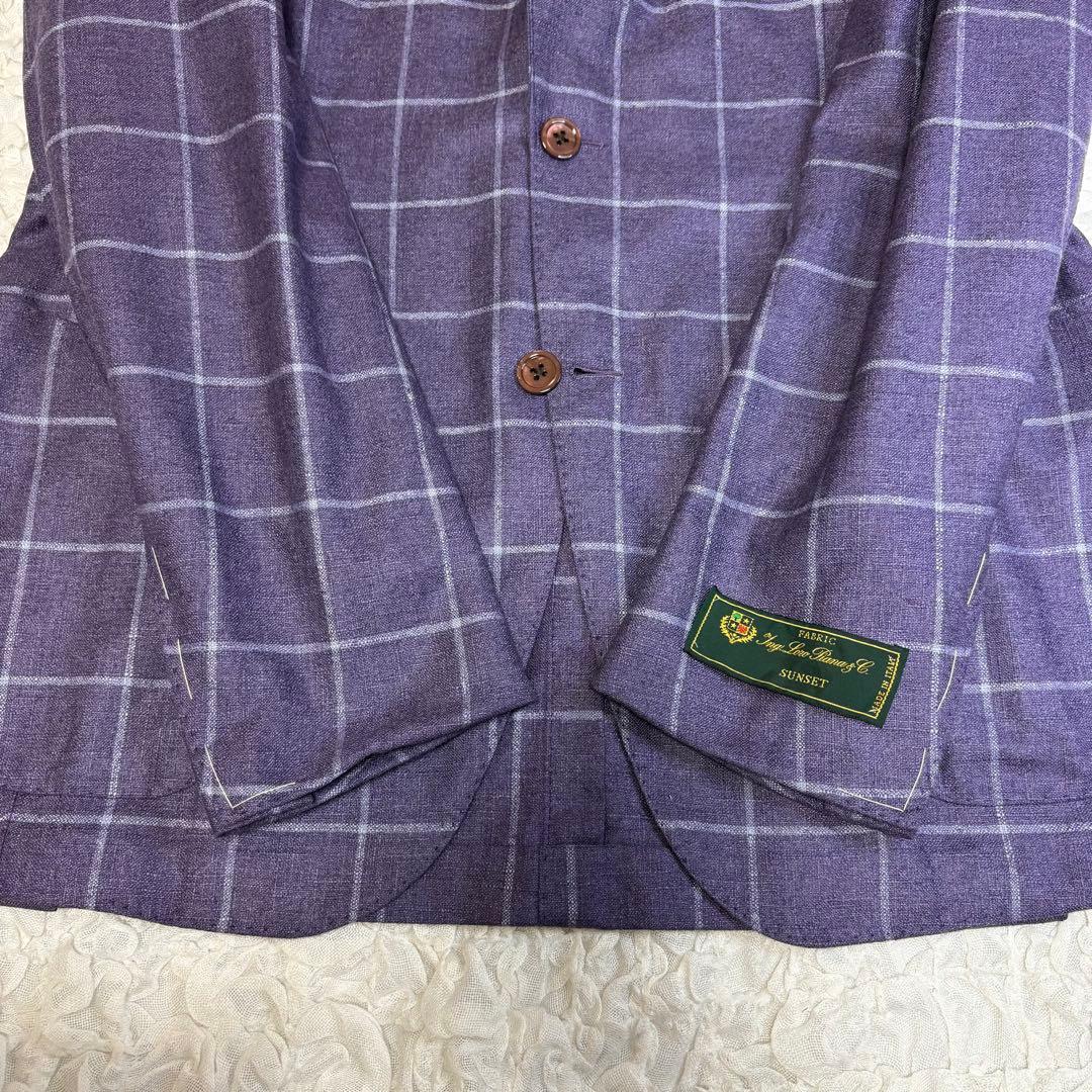 未使用級Brilla /ロロピアーナ シルクカシミヤ ウインドウペーンジャケット