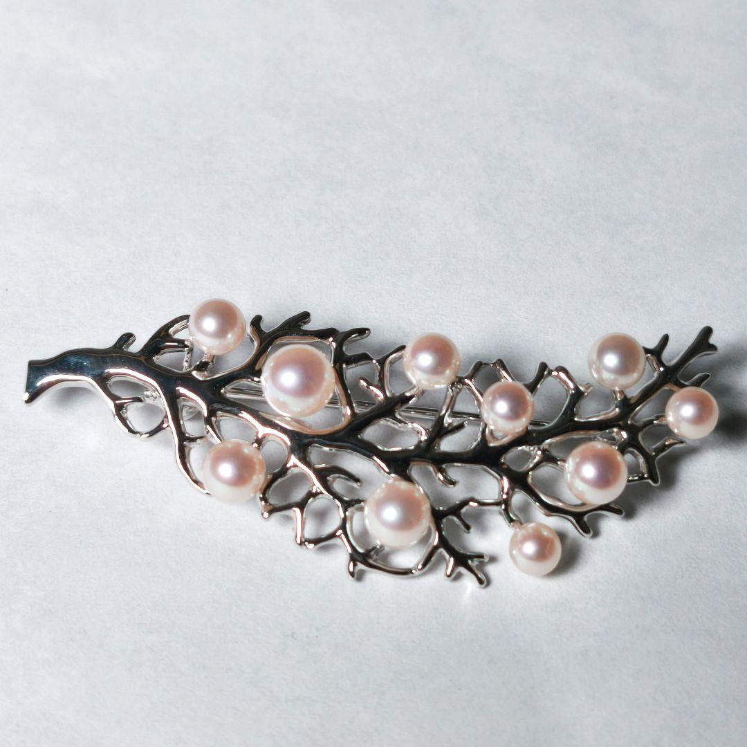 【極美品 最高級】ミキモト ブローチ パール リーフ フォーマル 皇室御用達
