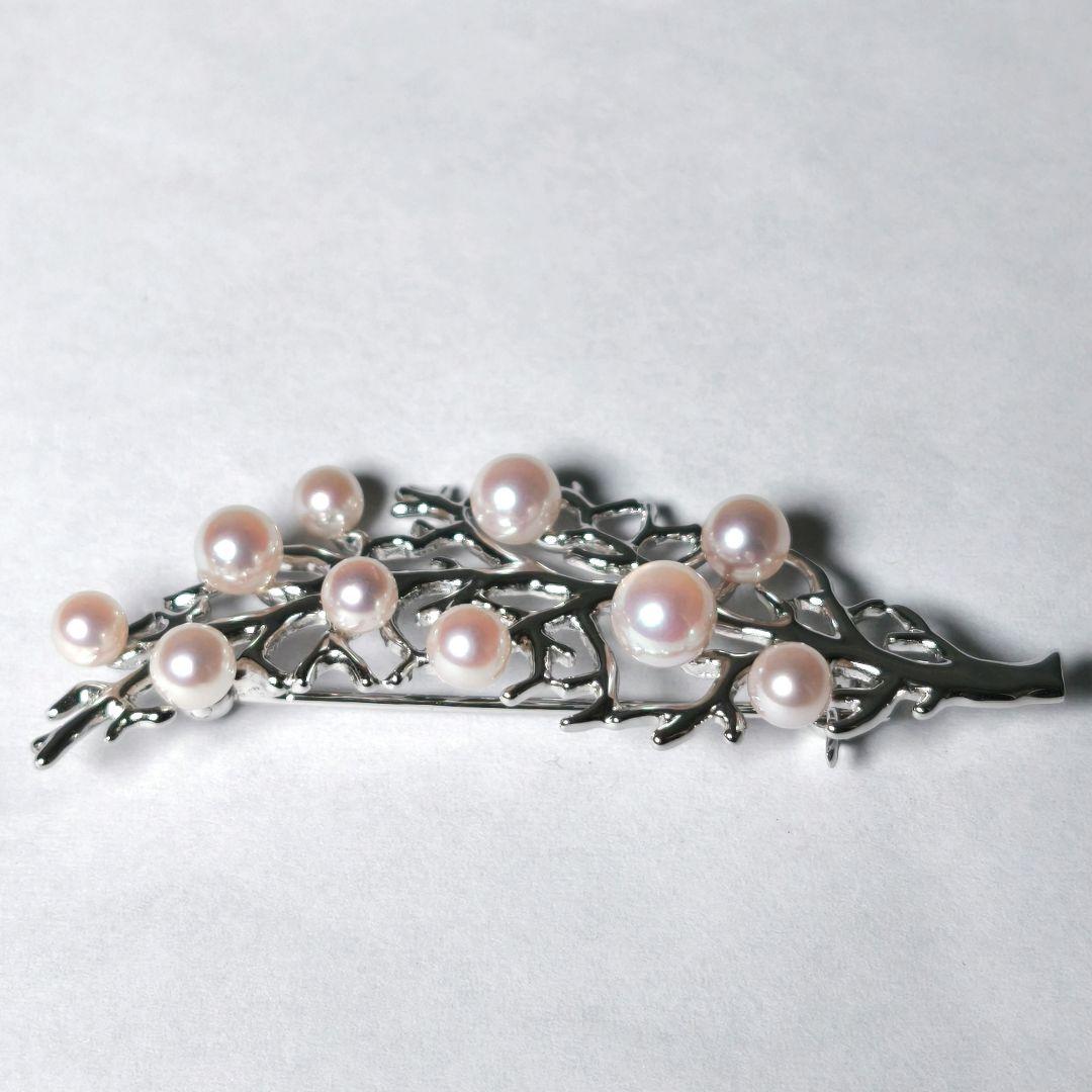 【極美品 最高級】ミキモト ブローチ パール リーフ フォーマル 皇室御用達