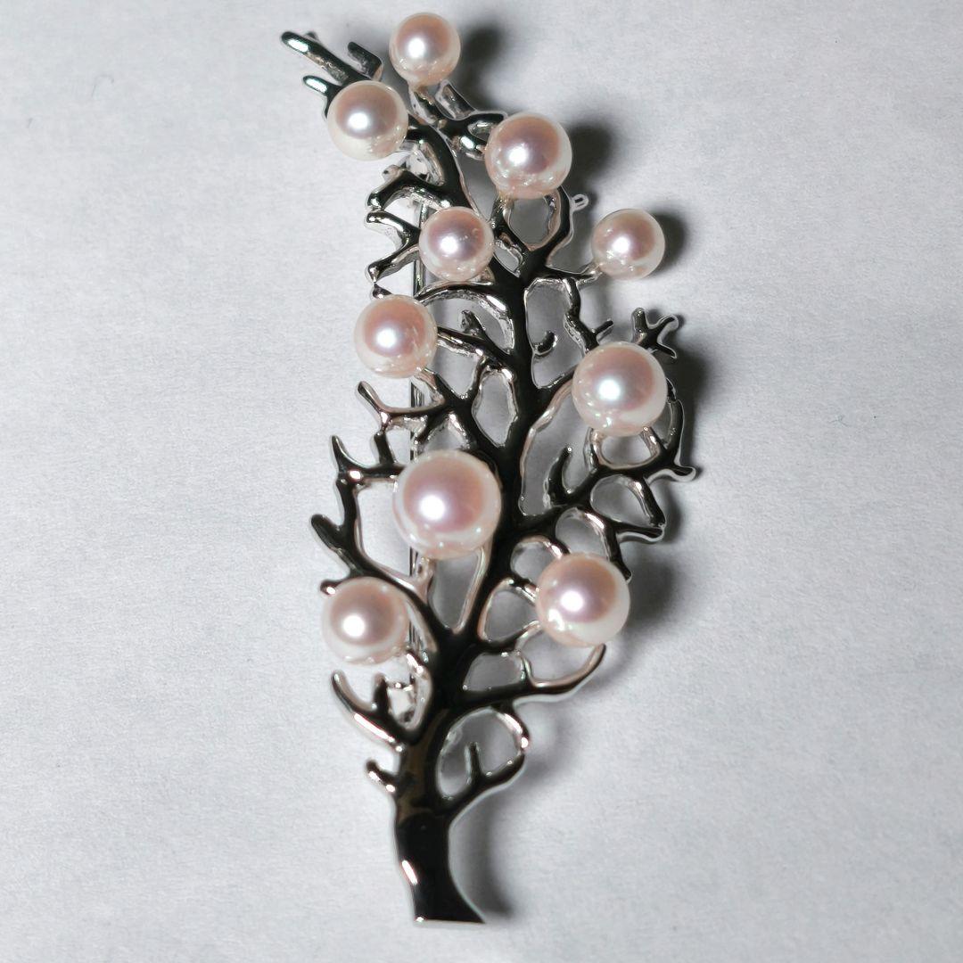 【極美品 最高級】ミキモト ブローチ パール リーフ フォーマル 皇室御用達