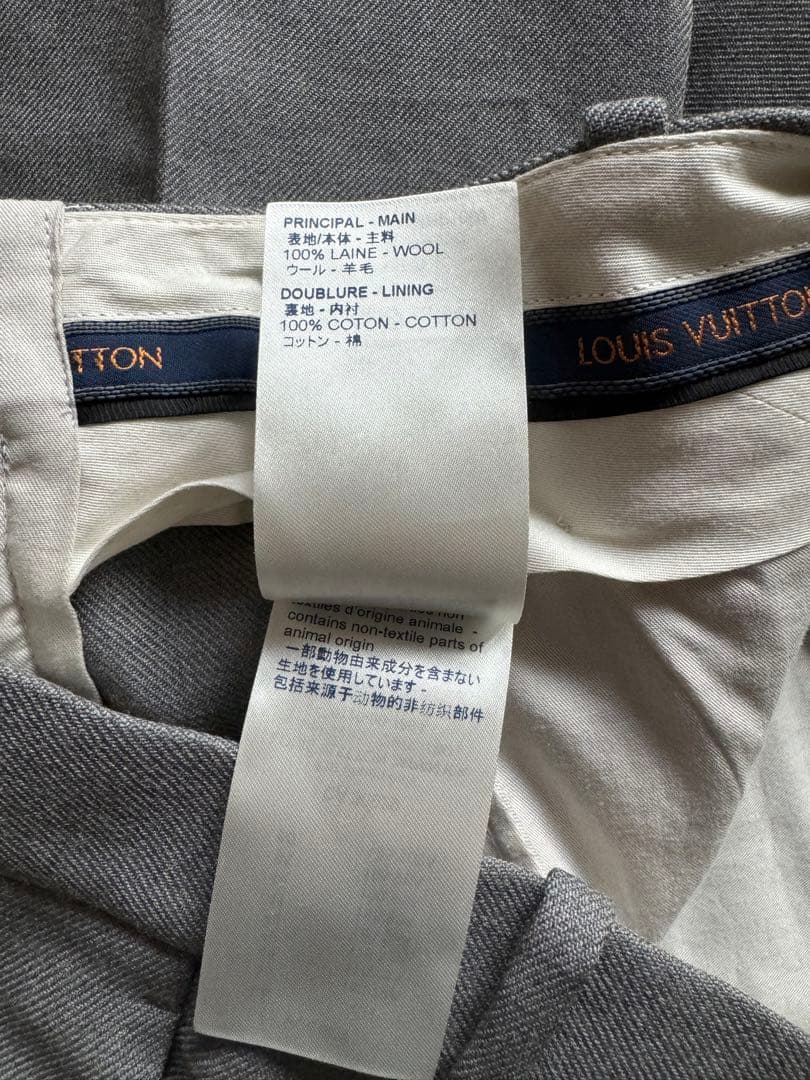 新品同様 ルイ ヴィトン 19AW タック ウール スラックス パンツ