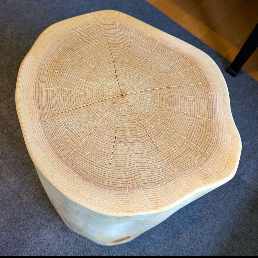 天然ヒバ　切り株　丸太　椅子　スツール　テーブル　高さ約33㎝