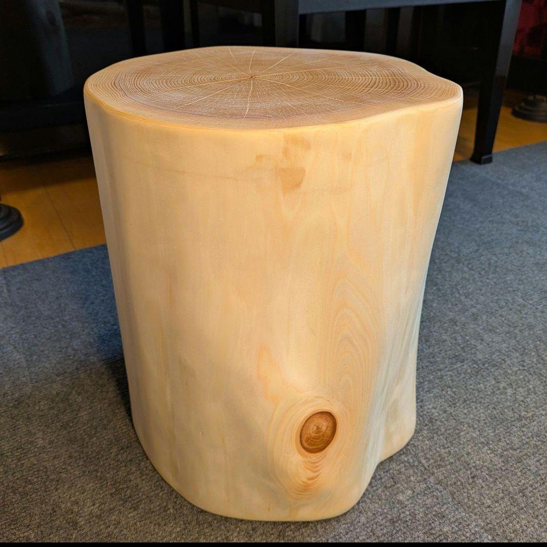天然ヒバ　切り株　丸太　椅子　スツール　テーブル　高さ約33㎝