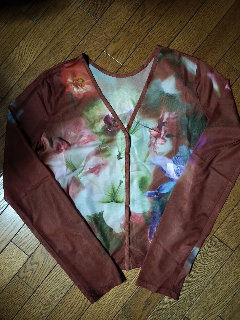 2WAY SMOKE FLOWER SHEER TOP　ameri