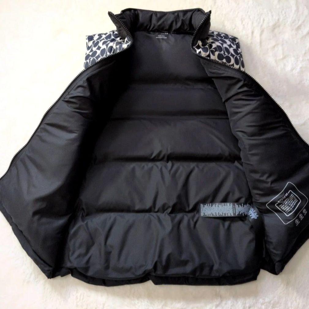 【極美品】COACH コーチ シグネチャー ダウンベスト XL 黒 メンズ