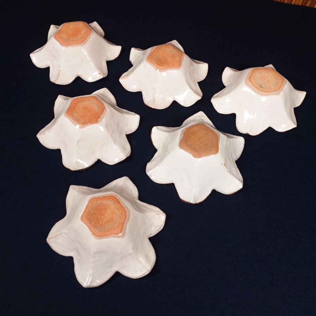 尾形乾山写しの逸品① 百合形向付6客