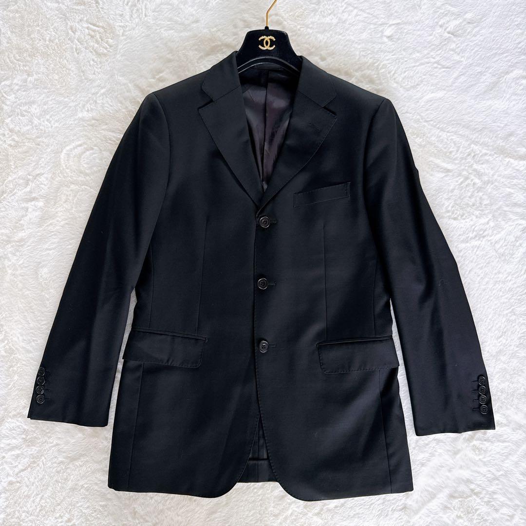 【バーバリーブラックレーベル】スーツ 3ピース 黒 38 Super 120's