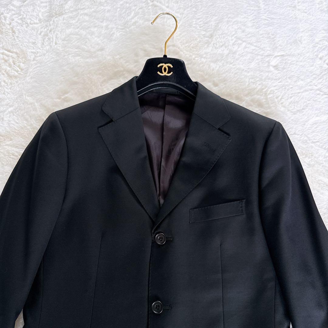 【バーバリーブラックレーベル】スーツ 3ピース 黒 38 Super 120's