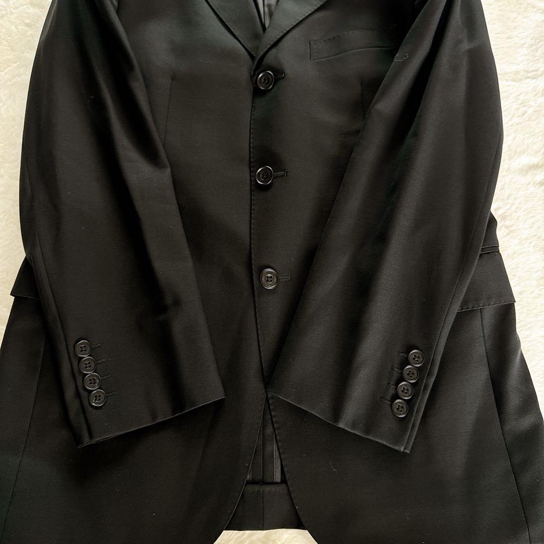 【バーバリーブラックレーベル】スーツ 3ピース 黒 38 Super 120's