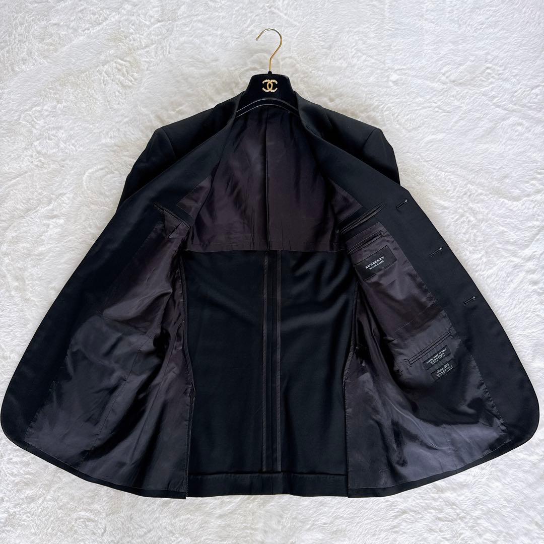 【バーバリーブラックレーベル】スーツ 3ピース 黒 38 Super 120's