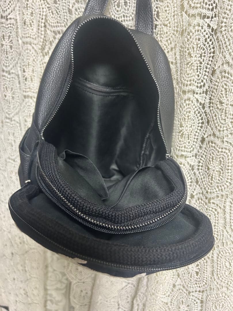 51112Bミナペルホネンハーフハンドメイド 本革リュックrun run run