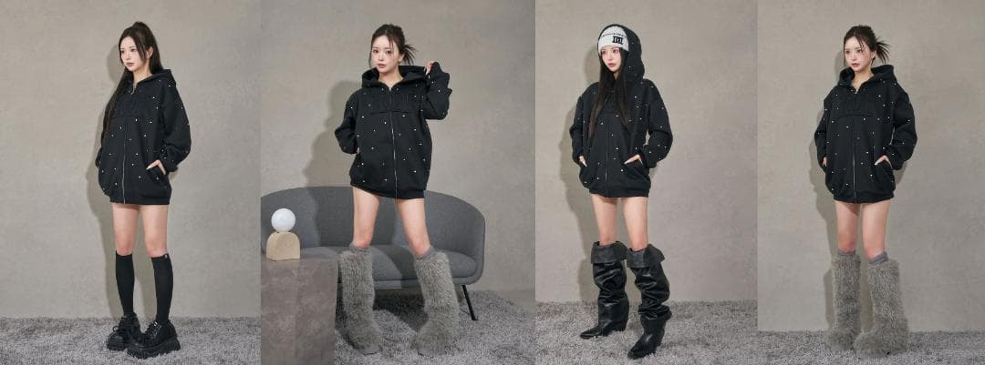 ダーリッチ darich DDロゴビジュージップパーカー グレー GRY