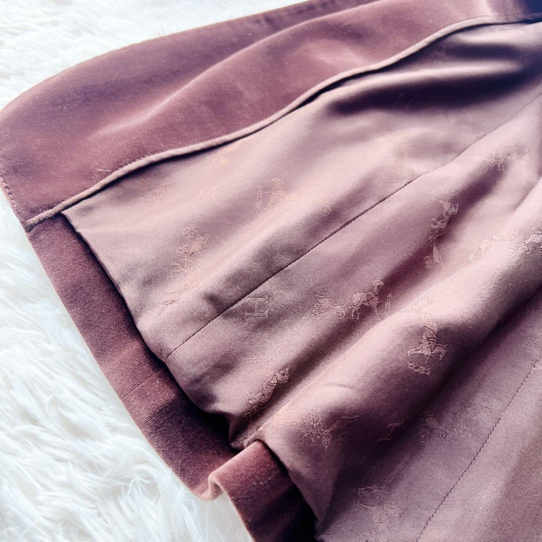 美品　HERMES エルメス　ベロア　上質の極み ジャケット　レザー　冬の光沢