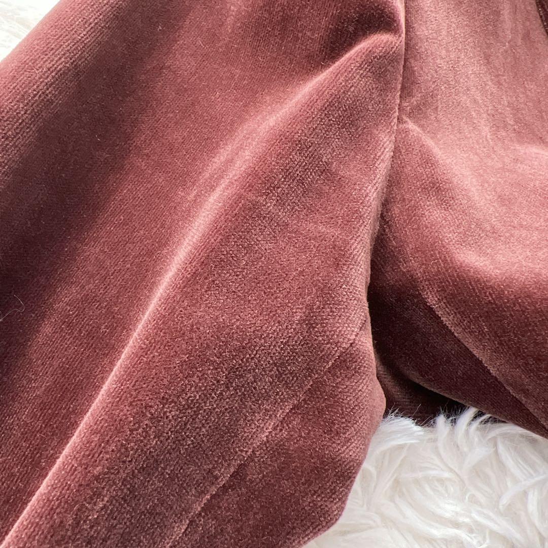 美品　HERMES エルメス　ベロア　上質の極み ジャケット　レザー　冬の光沢