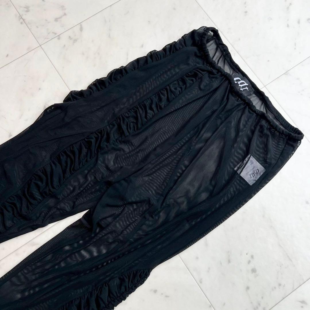 DIDU 2021 メッシュフレアパンツ レギンス アシメギャザーデザイン
