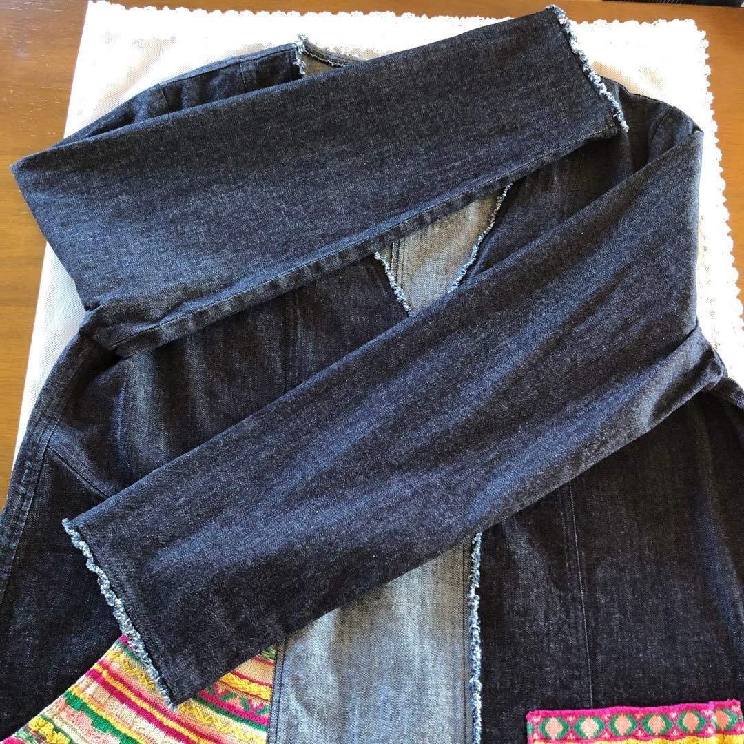 新品　エムアンドキョウコ　レディース　洗える　デニム　ジャケット　ライトアウター