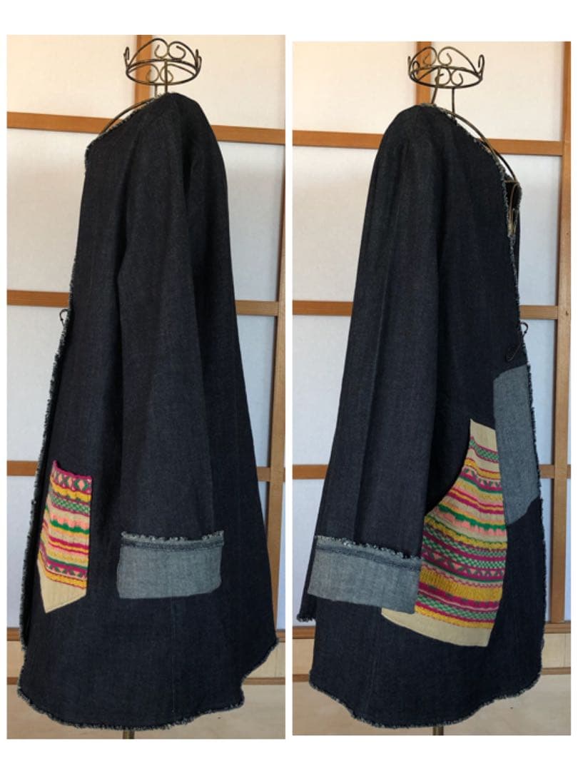 新品　エムアンドキョウコ　レディース　洗える　デニム　ジャケット　ライトアウター