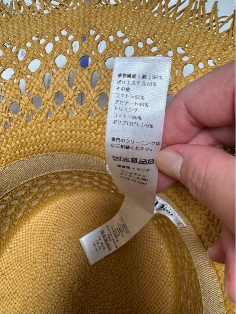 DIOR 麦わら帽子 ベージュ 9/7まで、お値下げします☆