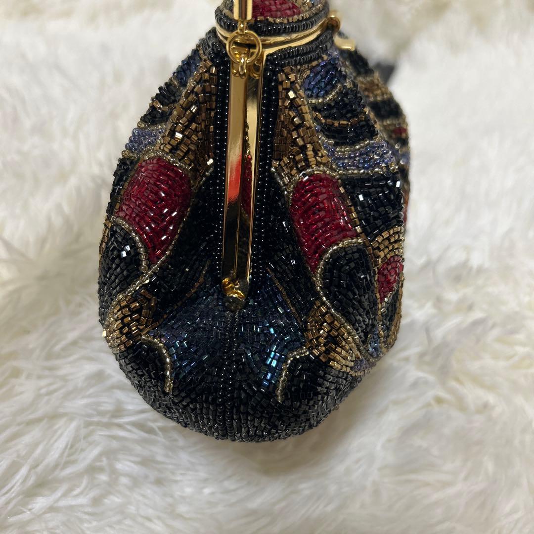 【極美品】ビーズ　ハンドバッグ　LUMY はしもと　パーティー　モルティ