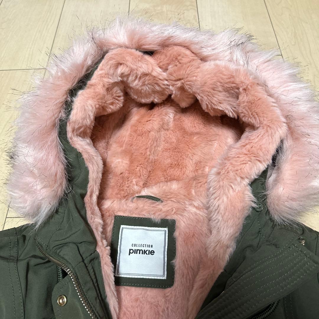 ❁M❁ さま専用pimkie ピンキー ピンクファー付 ミリタリー モッズコート