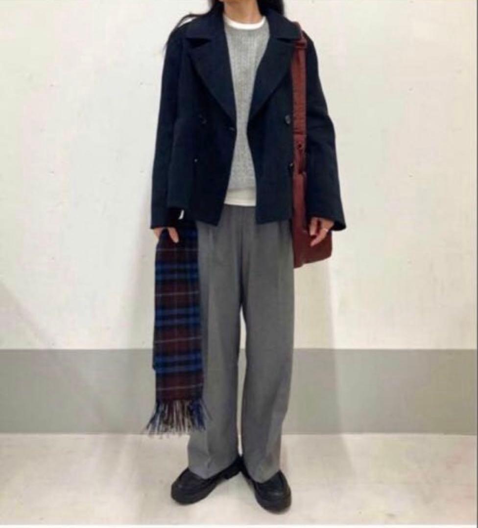 新品未使用　ダブルフェイスショートコートリラックスフィット　M ユニクロ