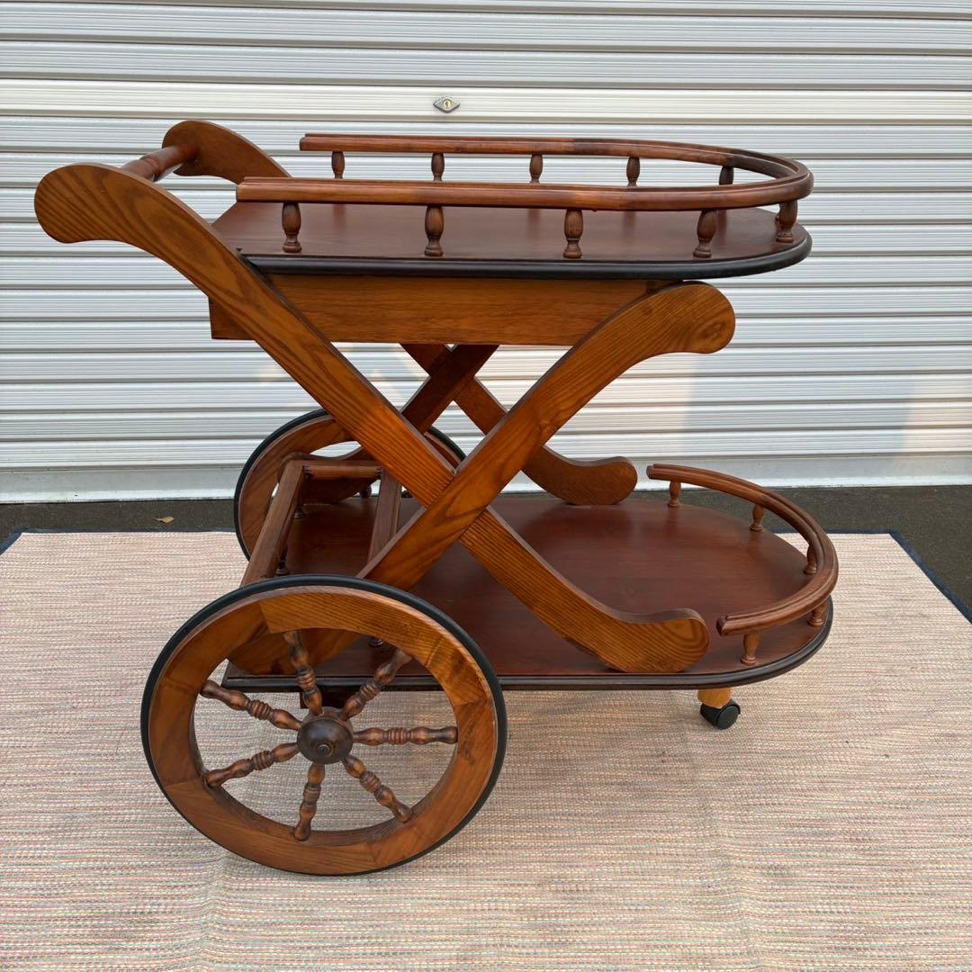 【送料込】アンティーク家具　キッチンワゴン　トロリーワゴン　ヴィンテージ