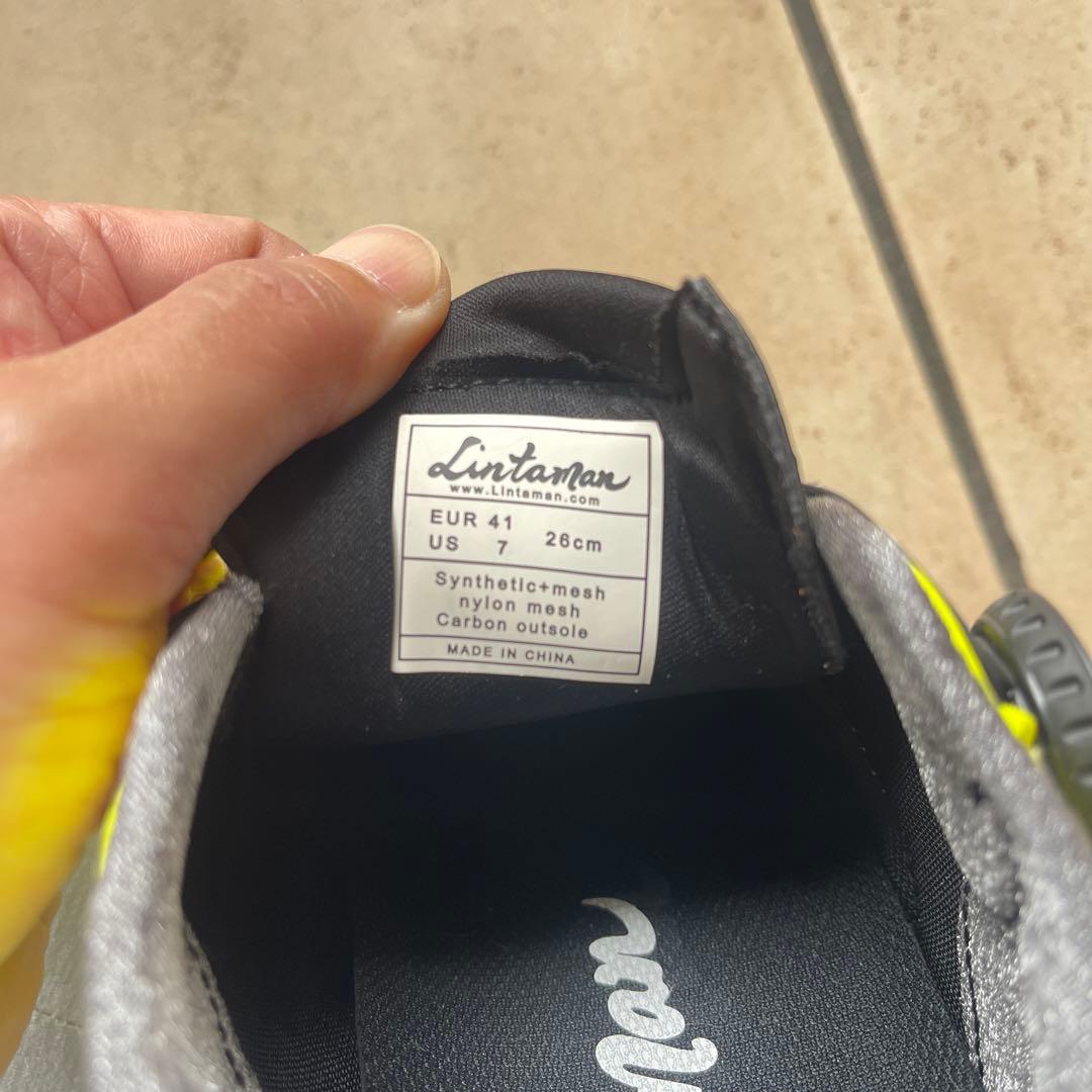 Lintaman ネオンイエロー ロードシューズ